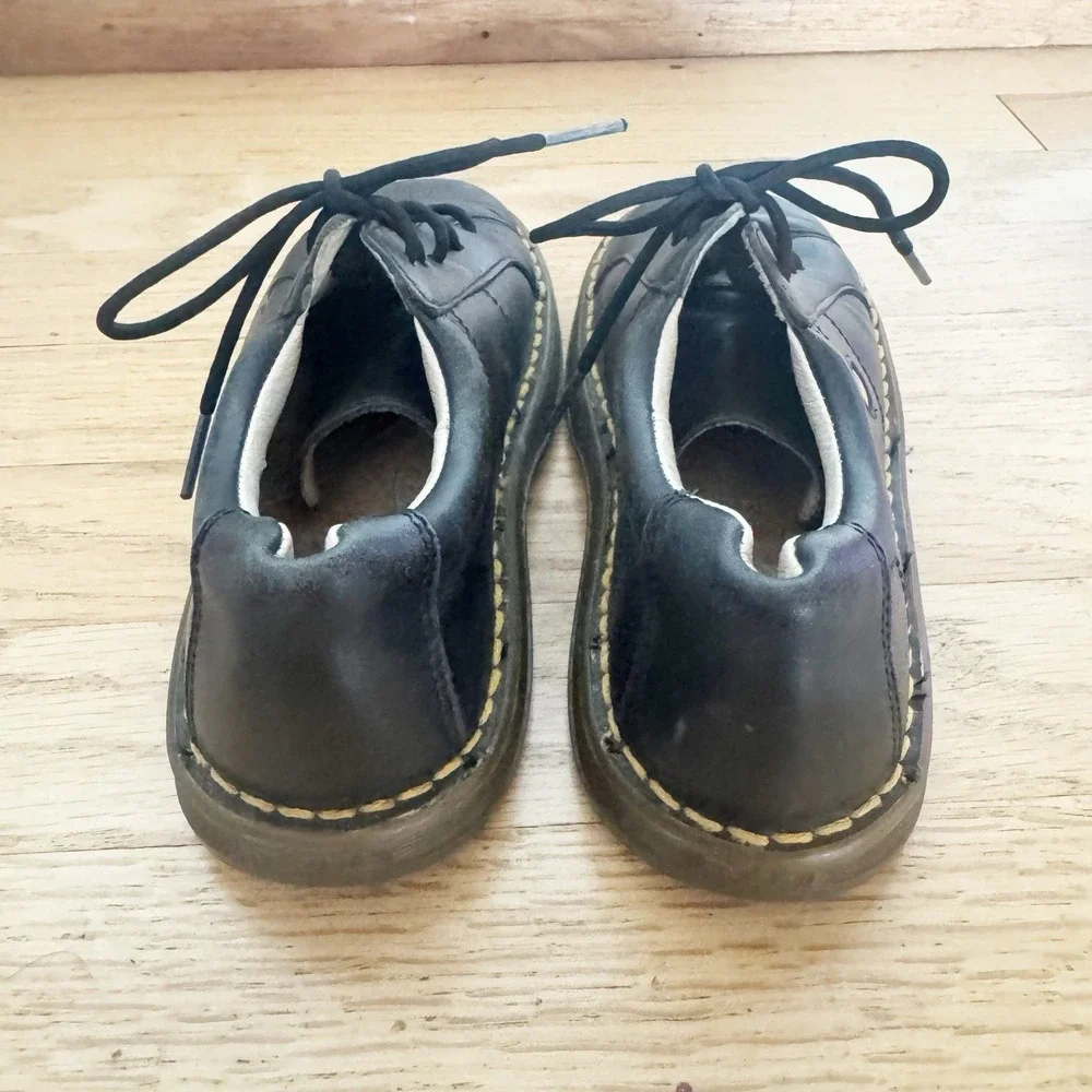 Dr Martens Kids Size 1 Black Leather Shoe Low Oxford Lace Up